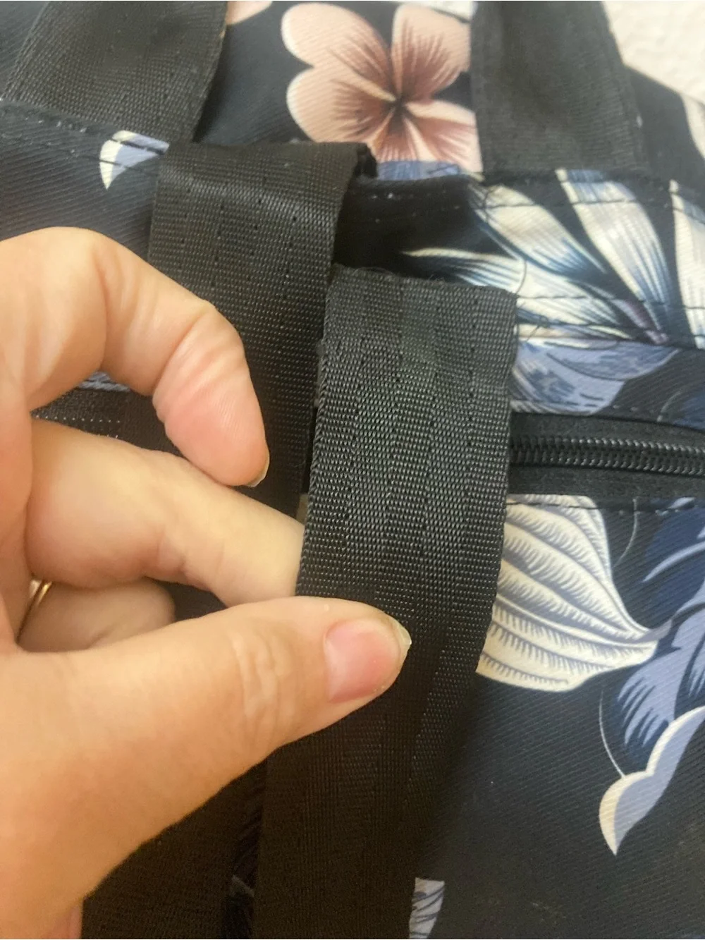 AM HOO Black Floral Lunch Backpack